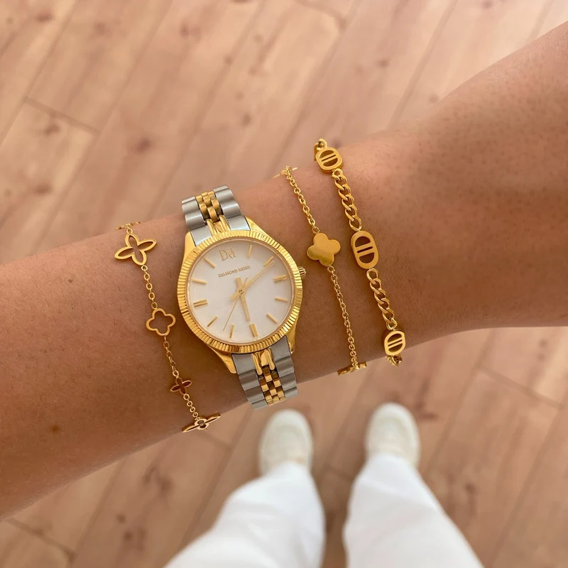 Fancy Clover Armband | 18K vergoldet