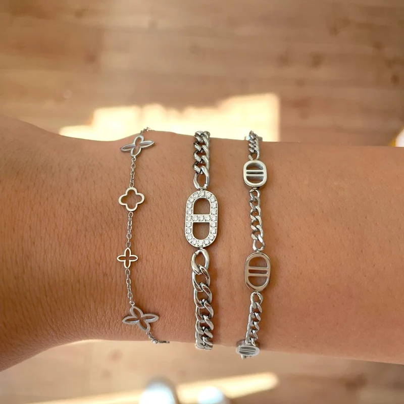 Fancy Clover Armband | 18K vergoldet
