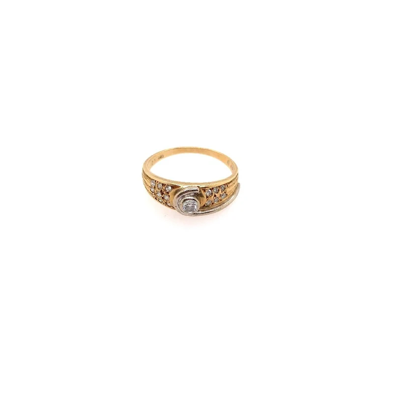 Ring Bicolor Gold 585 mit Brillant und Diamanten