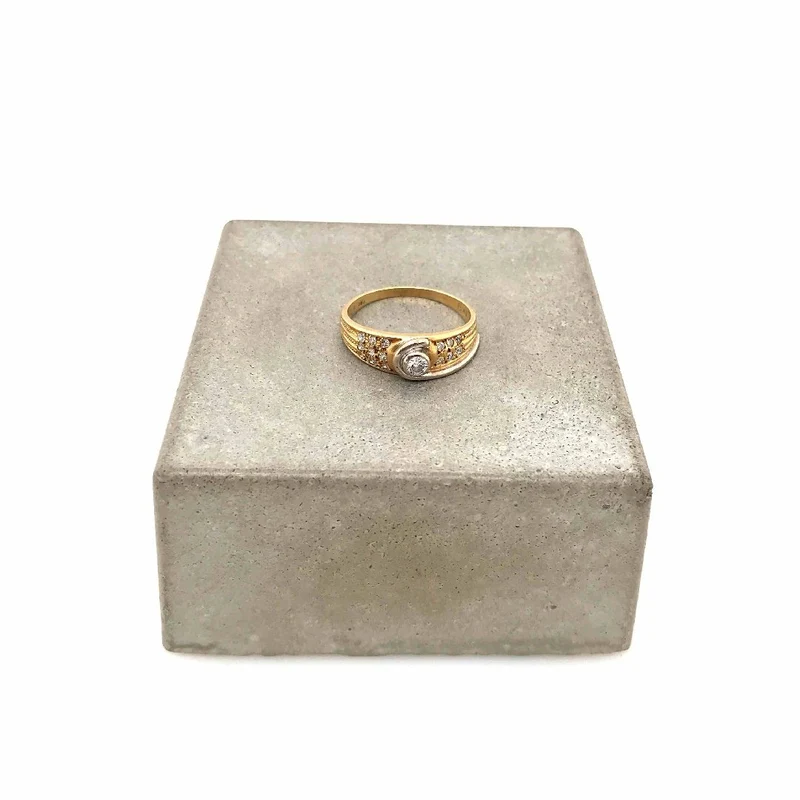 Ring Bicolor Gold 585 mit Brillant und Diamanten