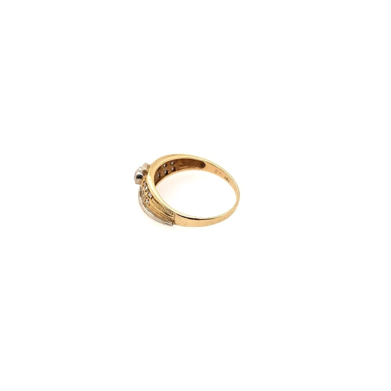 Ring Bicolor Gold 585 mit Brillant und Diamanten