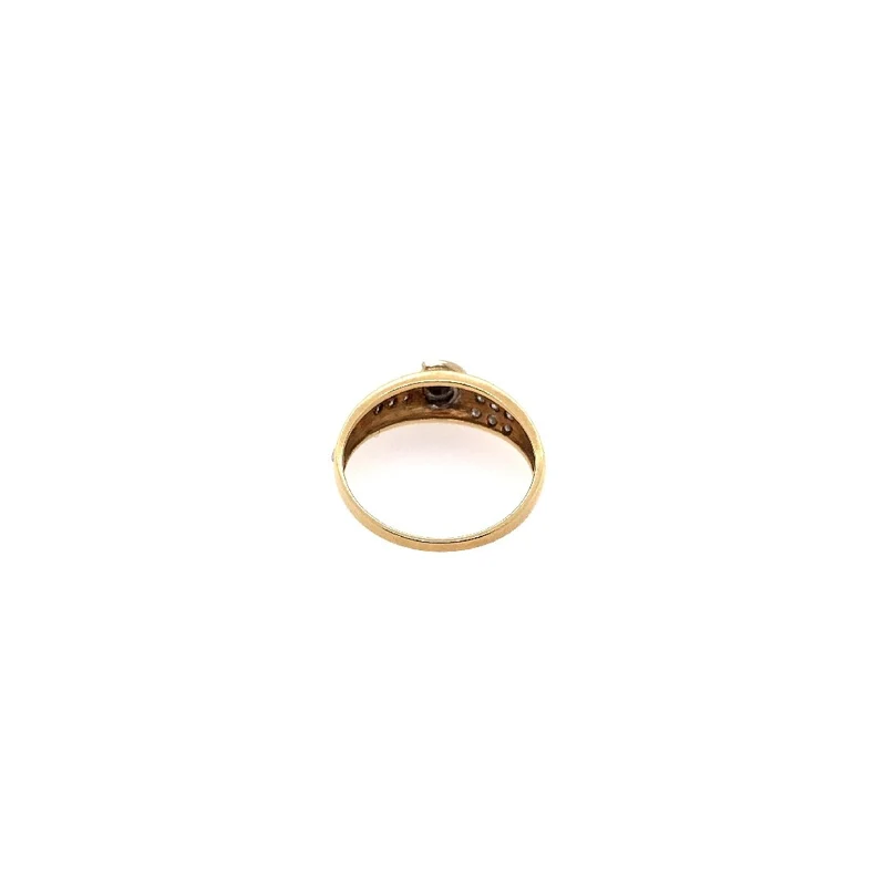 Ring Bicolor Gold 585 mit Brillant und Diamanten