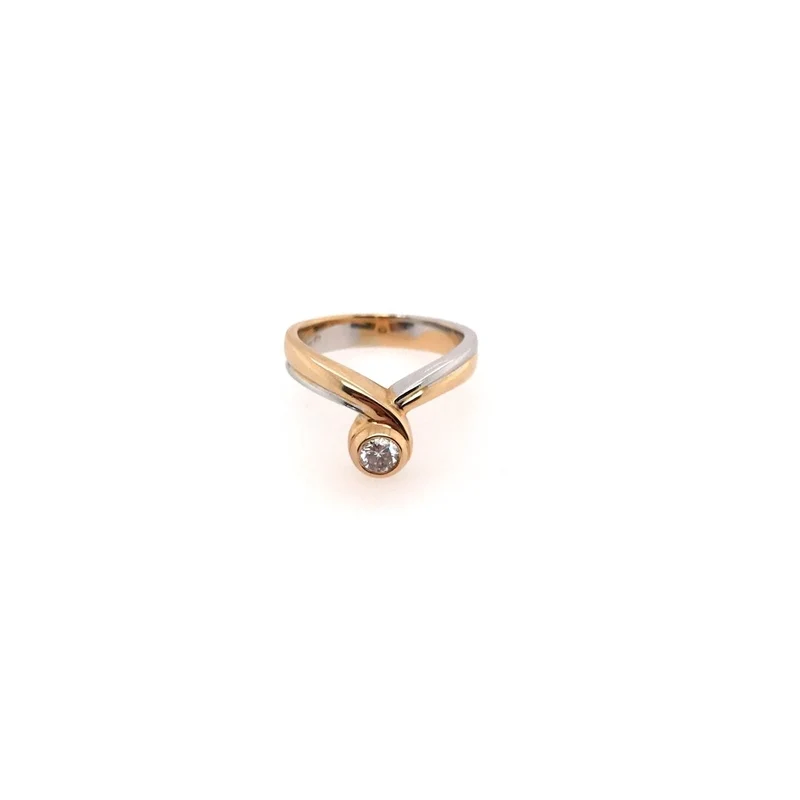 Ring Bicolor Gold 585 mit Brillant