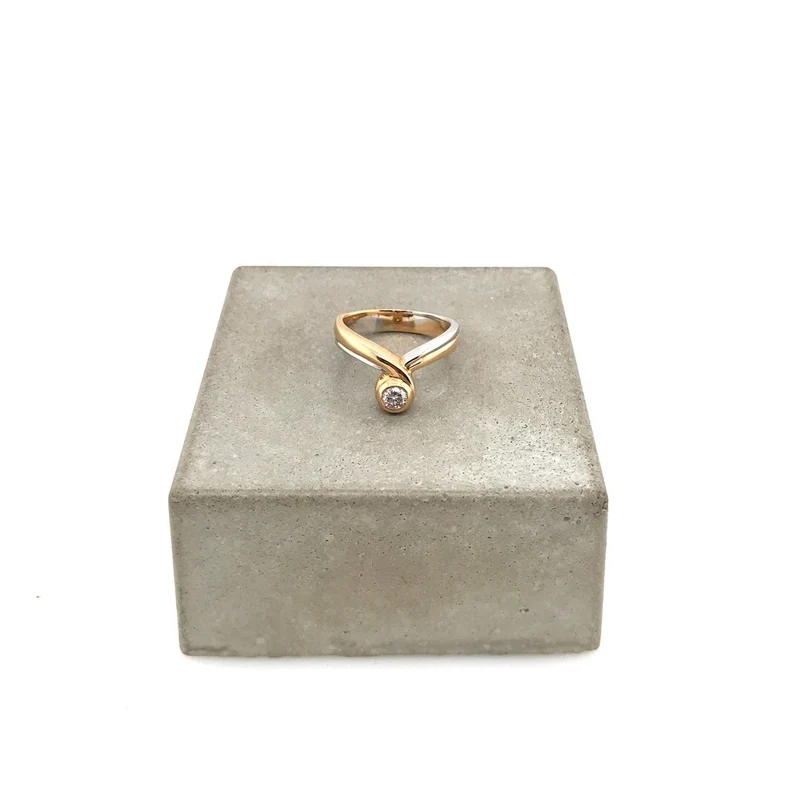 Ring Bicolor Gold 585 mit Brillant