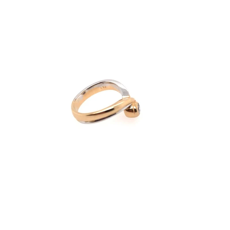 Ring Bicolor Gold 585 mit Brillant