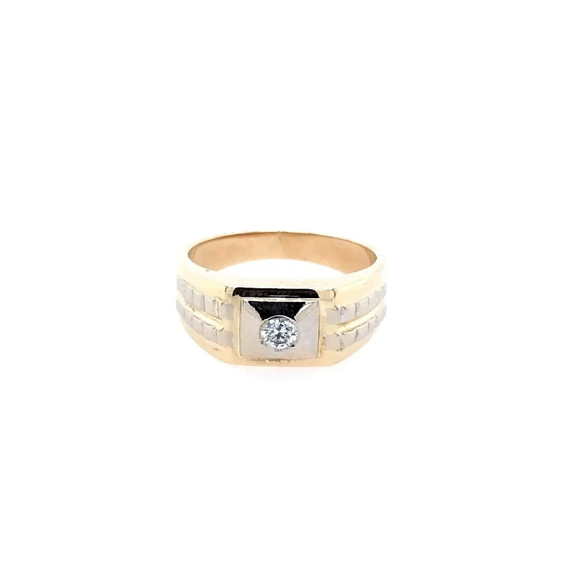 Ring Bicolor Gold 585 mit Brillant