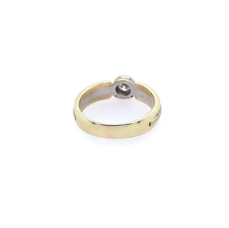 Solitaire Bicolor Gold 585 mit Brillant
