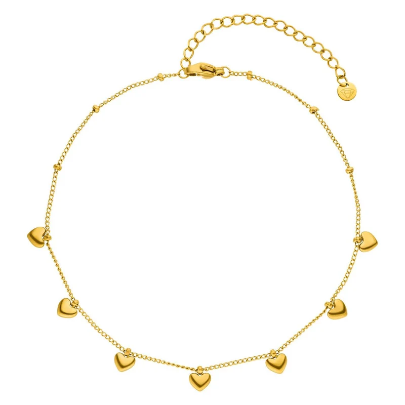 Cute Heart Fußkette | 18K vergoldet
