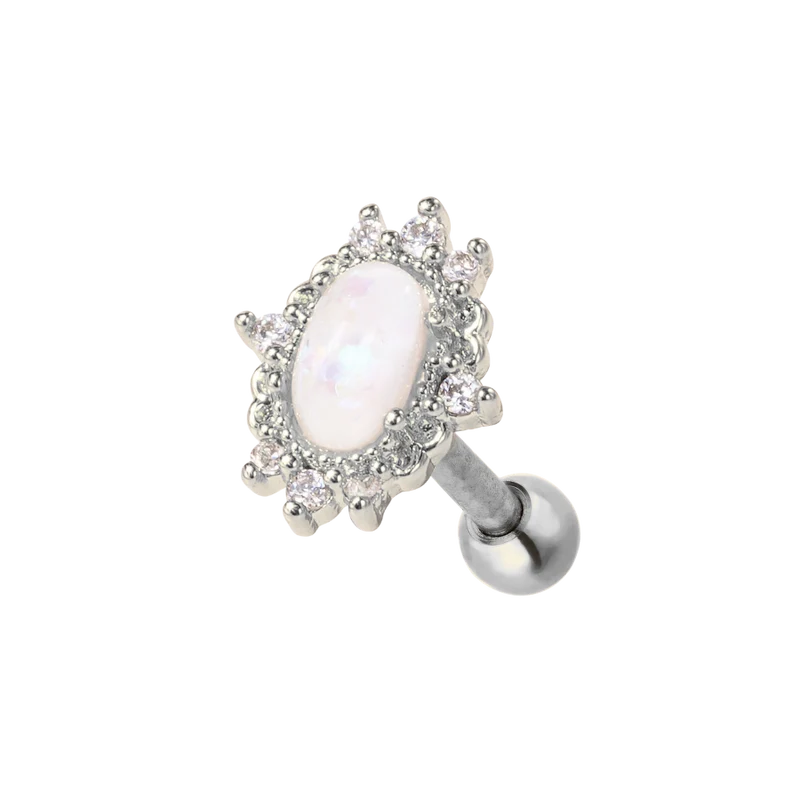 Pave Opal Ohr Piercing 18K Vergoldet