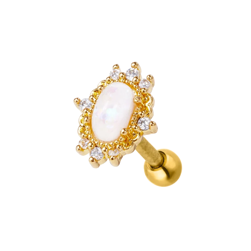 Pave Opal Ohr Piercing 18K Vergoldet