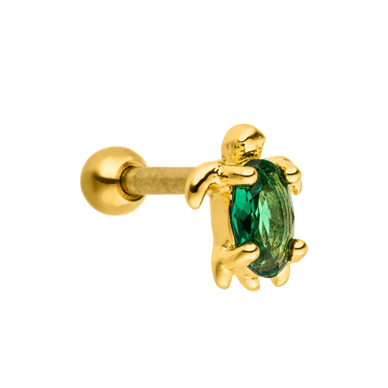 Pave Tortoise Ohr Piercing 18K Vergoldet