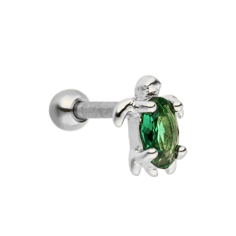 Pave Tortoise Ohr Piercing 18K Vergoldet