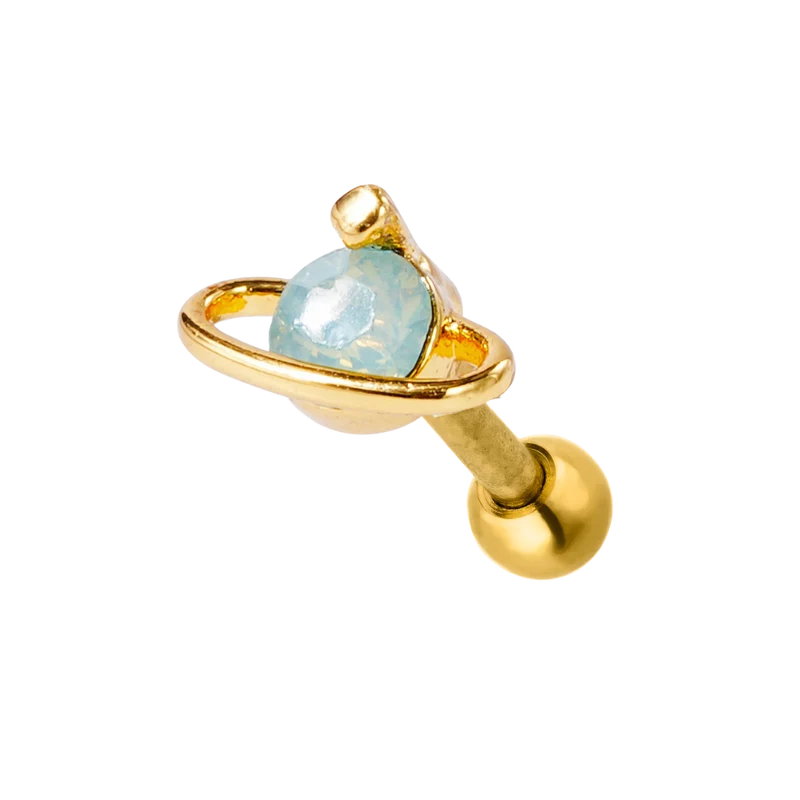 Planet HL Ohr Piercing 18K Vergoldet