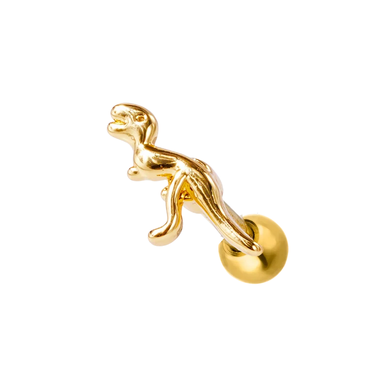 Simple Dinosaur Ohr Piercing 18K Vergoldet