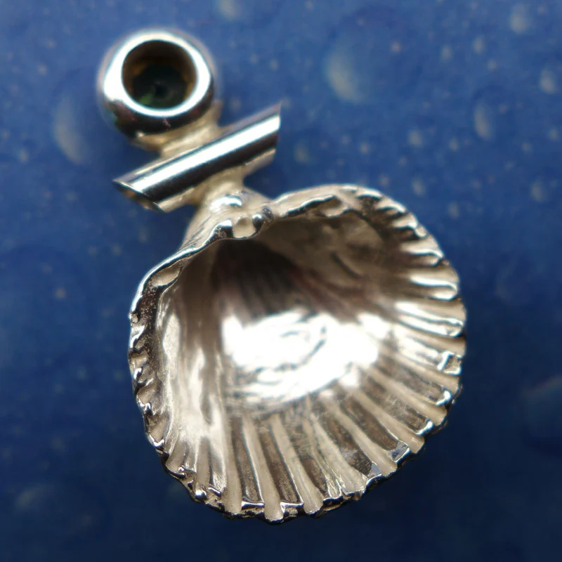 Muschel Kette Silber Schmuck Turmalin genarbte Arche
