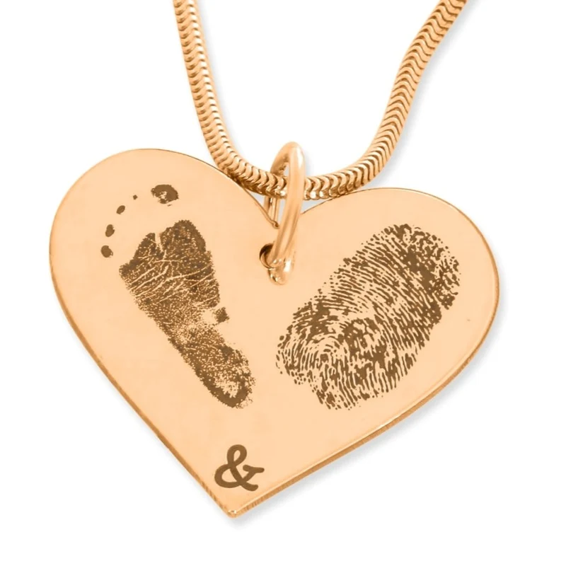FINGER-& FUßABDRUCK ROSÉ VERGOLDET GESCHENK FÜR MAMA DAMEN SCHMUCK