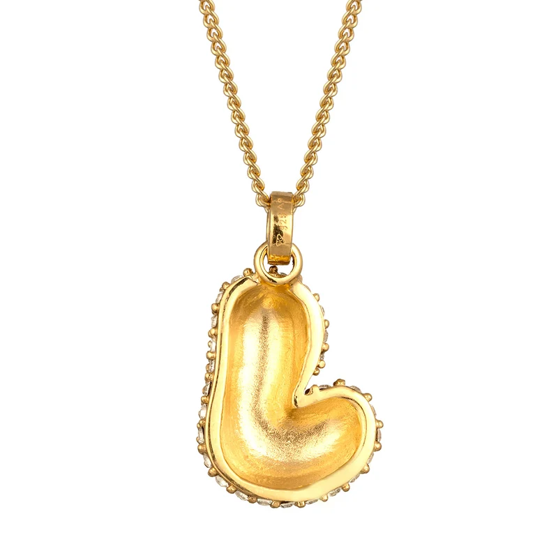 Halskette Bubble Buchstabe J | Mit Kristallen von Swarovski® (Weiß)