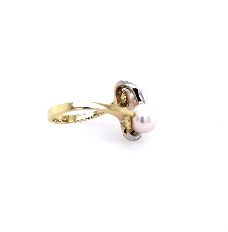 Ring Bicolor Gold 585 mit Perlen & Brillanten
