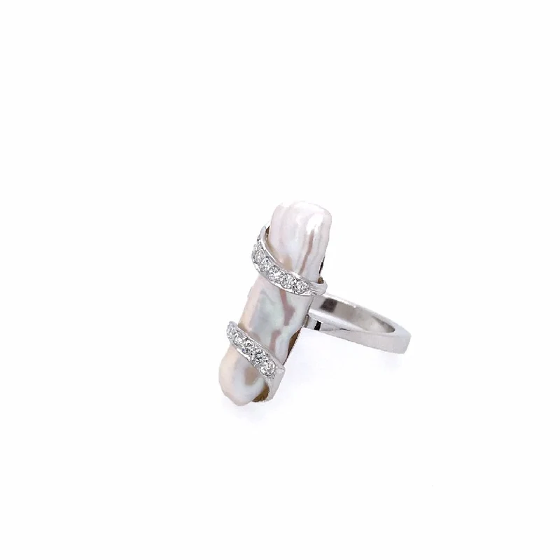 Ring Weissgold 750 mit Perle & Brillanten
