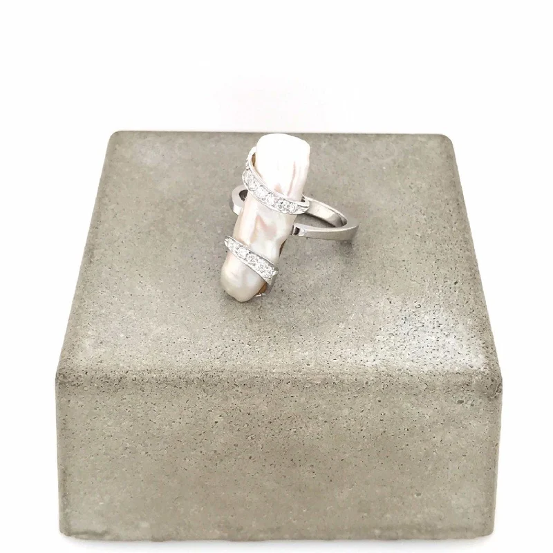 Ring Weissgold 750 mit Perle & Brillanten