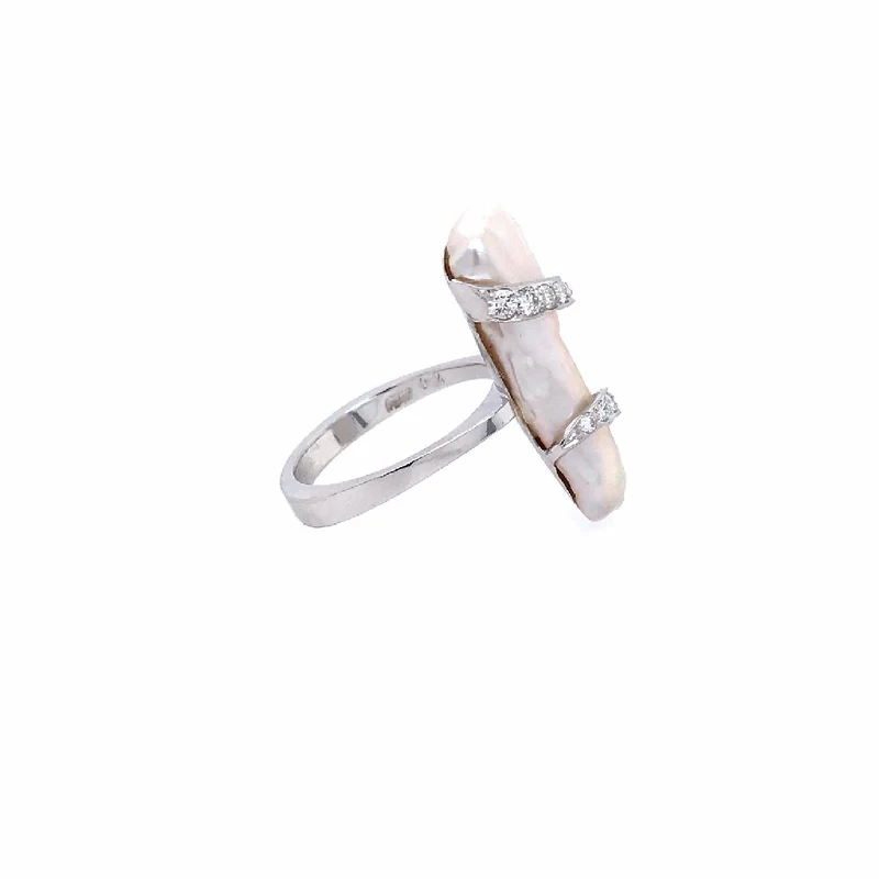 Ring Weissgold 750 mit Perle & Brillanten