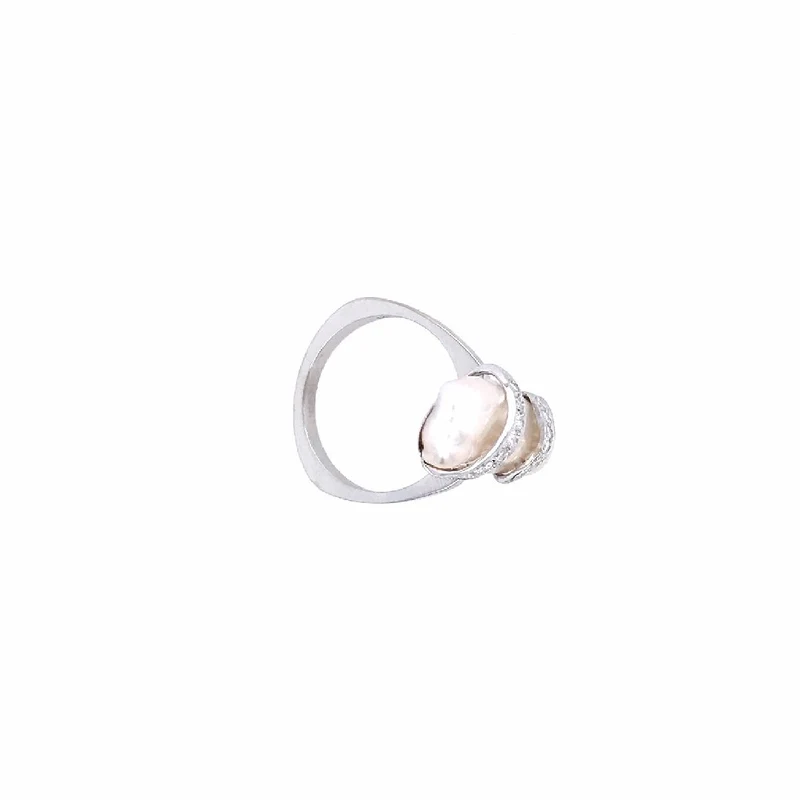 Ring Weissgold 750 mit Perle & Brillanten