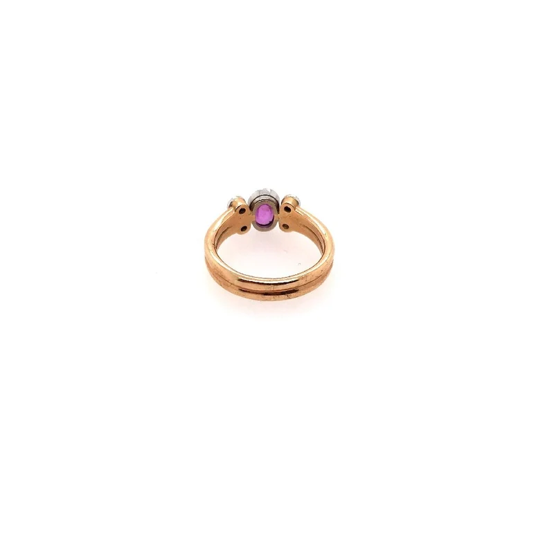Ring Bicolor Gold 585 mit Rubin & Brillanten