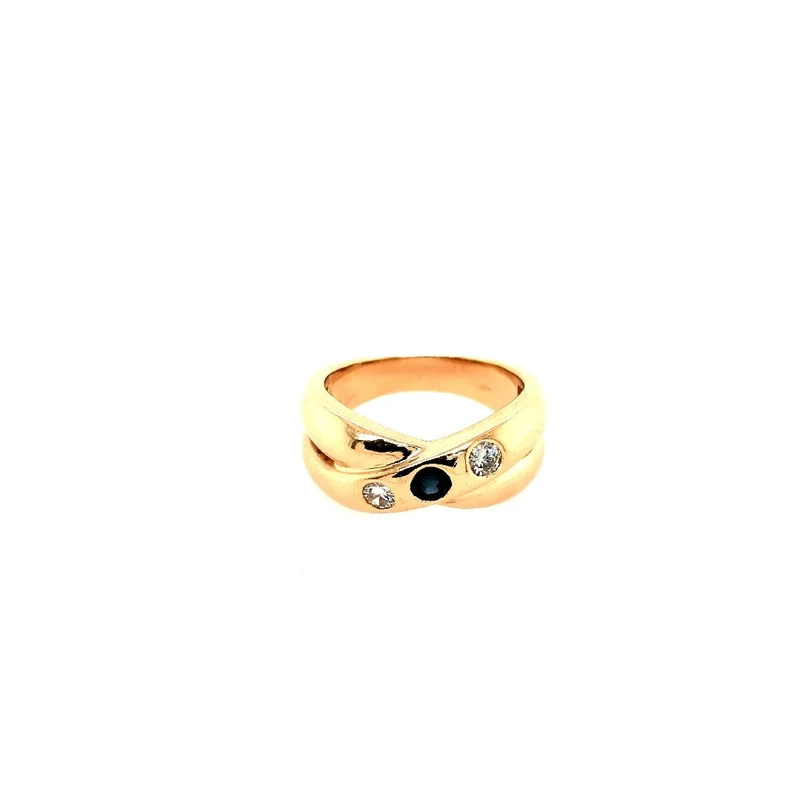 Ring Gelbgold 585 mit Saphir & Brillanten