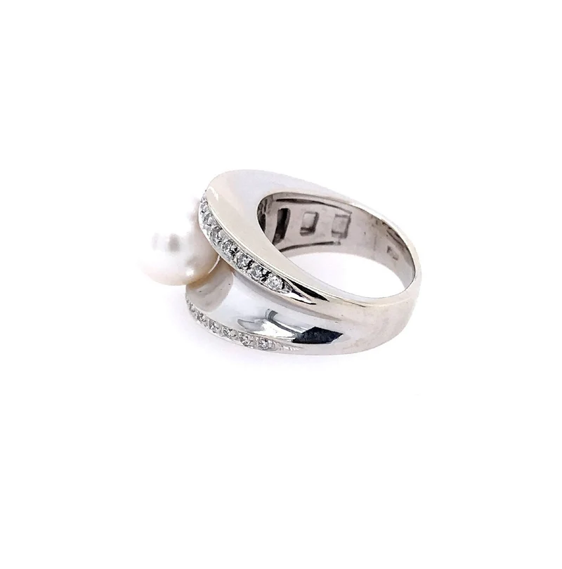 Ring Weissgold 750 mit Perle & Brillanten