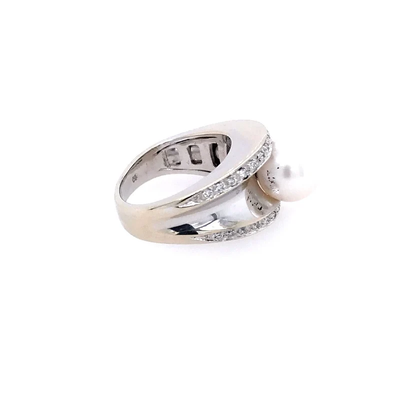 Ring Weissgold 750 mit Perle & Brillanten