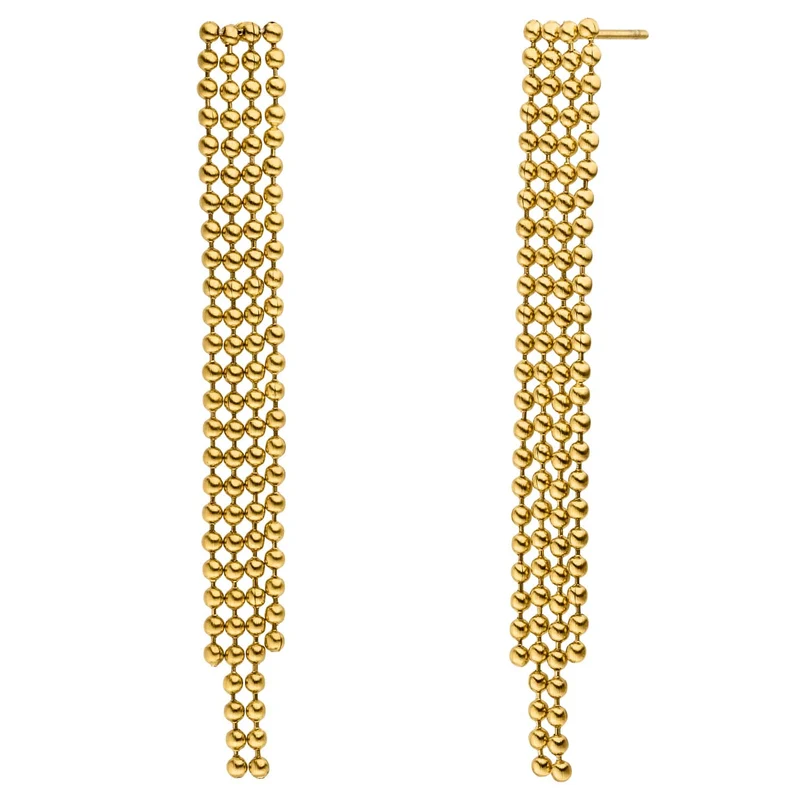 Hanging Beads Ohrstecker | 18K vergoldet