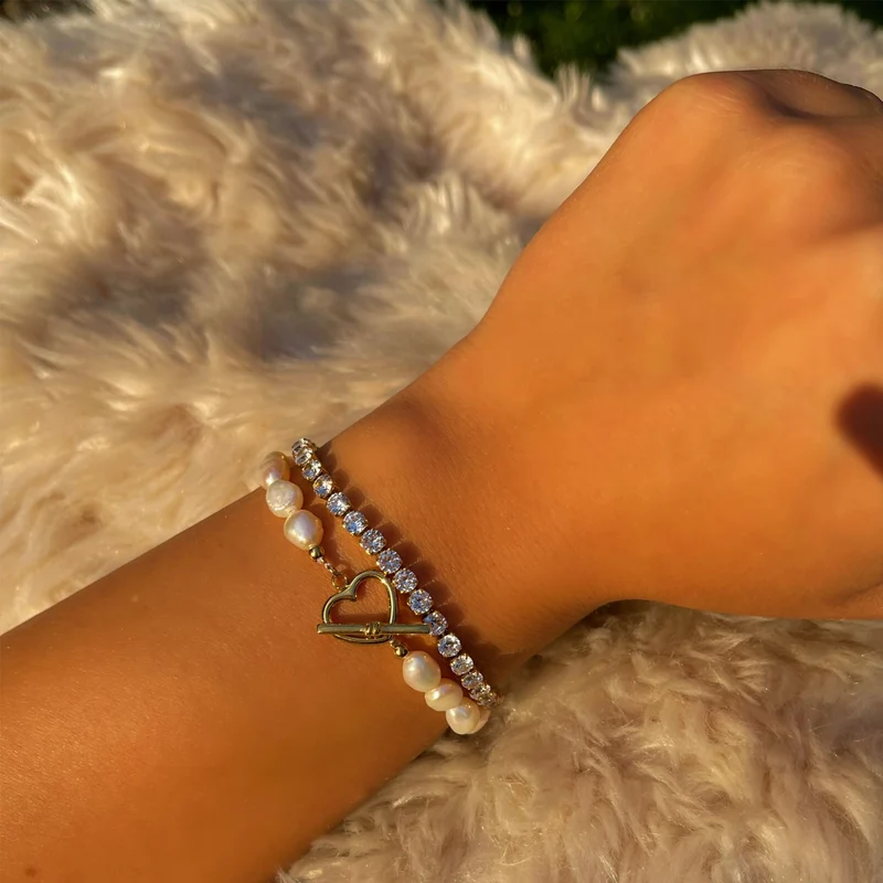 Pearl Heart Armband | Süßwasserperlen