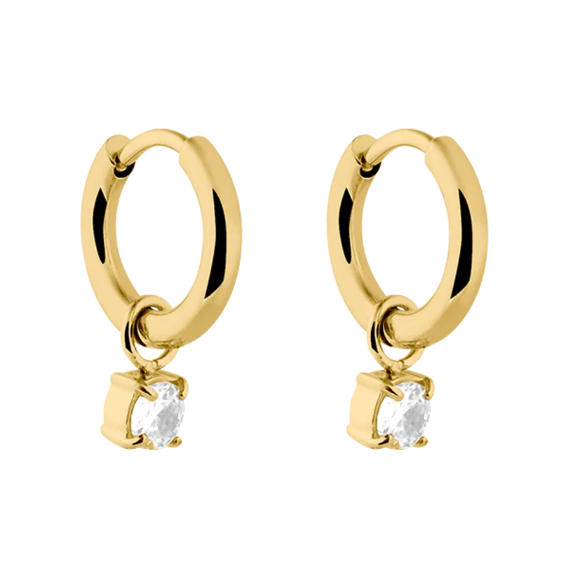 Elegance Huggie Ohrringe 14K Vergoldet