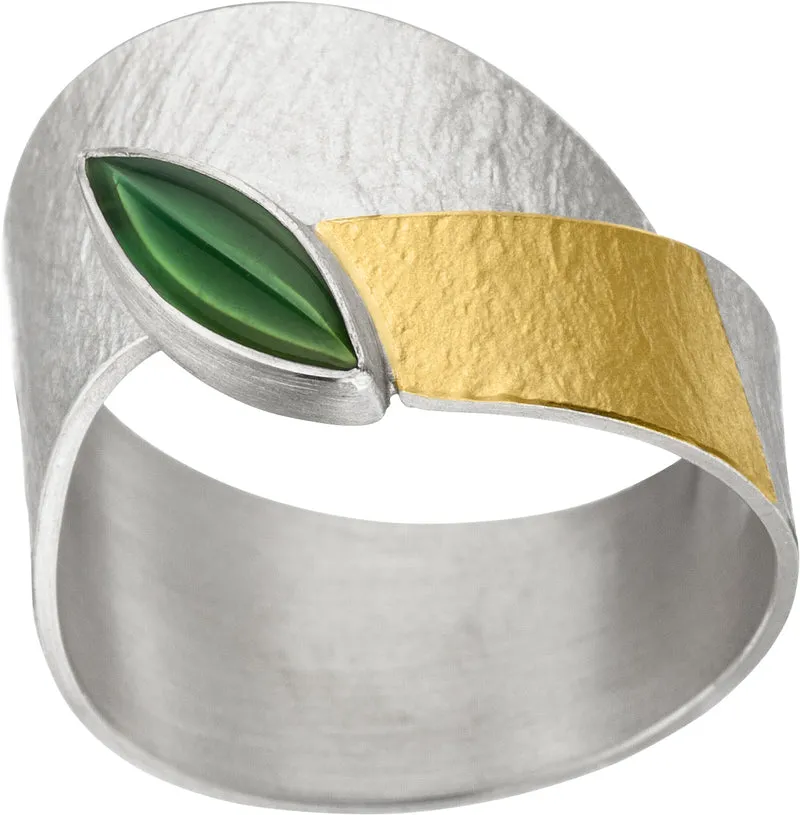 925er Silber Ring feingoldbelegt MANU R1160TU