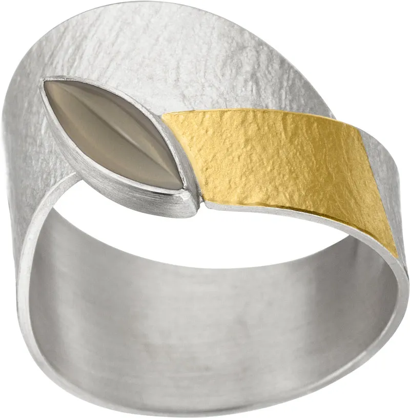 925er Silber Ring feingoldbelegt MANU R1160MG