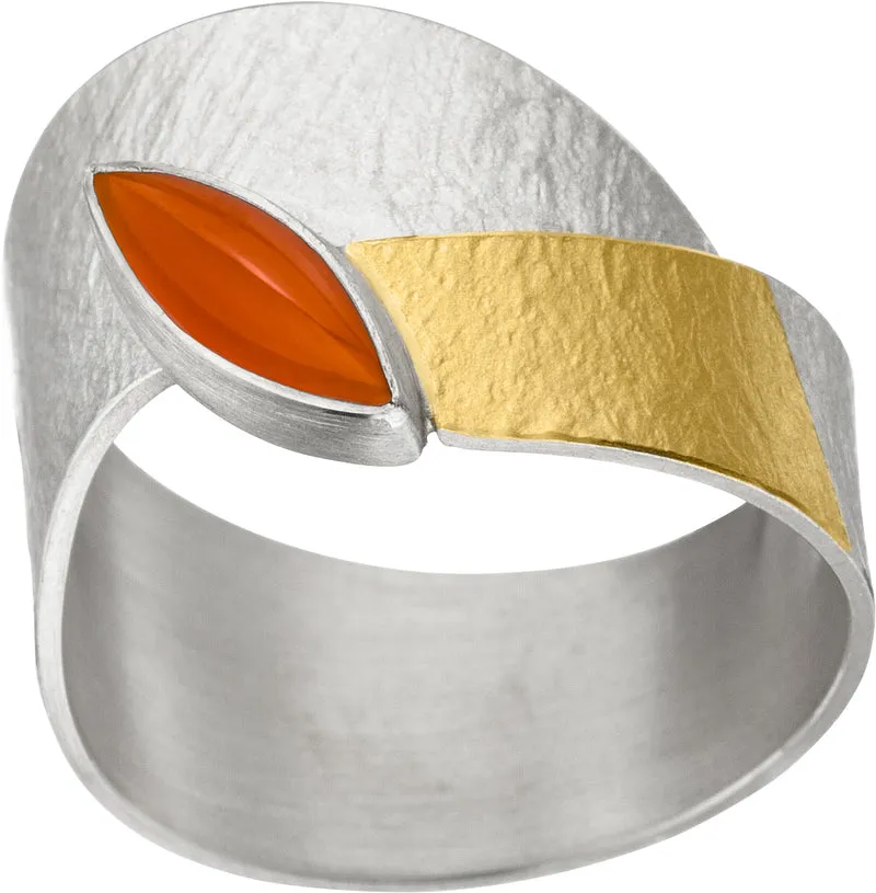 925er Silber Ring feingoldbelegt MANU R1160KA