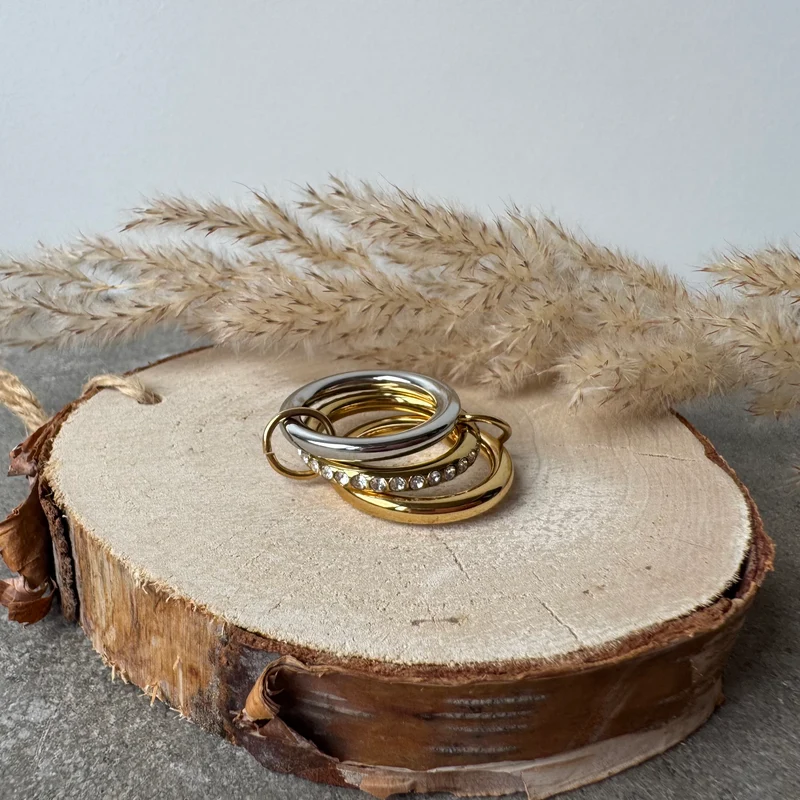 Triple Ring | Strass Bicolour