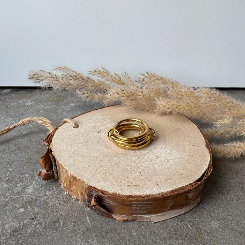Triple Ring | Plain Gold