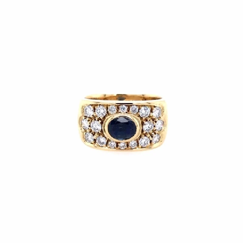 Ring Gelbgold 750 mit Safir & Brillanten