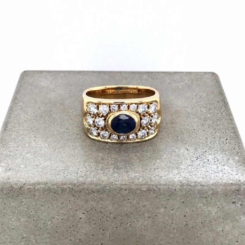 Ring Gelbgold 750 mit Safir & Brillanten