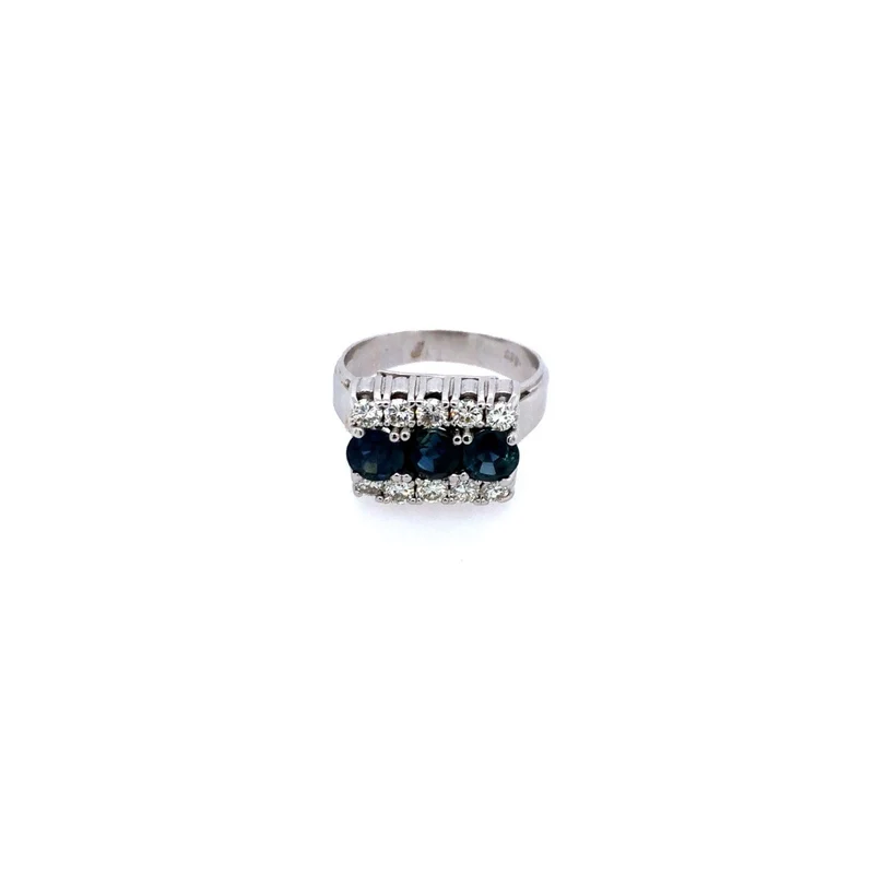 Ring Weissgold 585 mit Saphiren & Brillanten