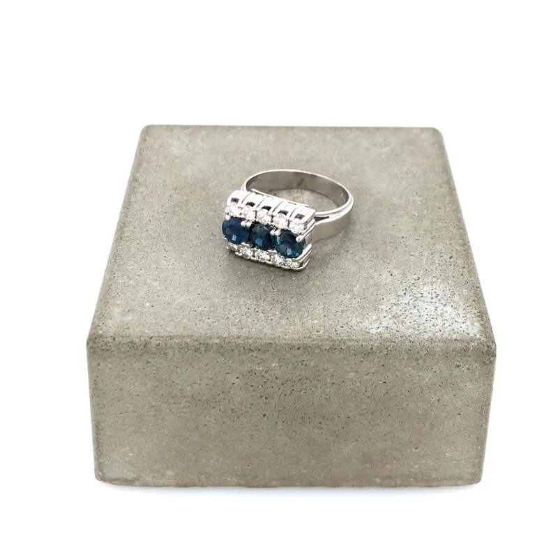 Ring Weissgold 585 mit Saphiren & Brillanten