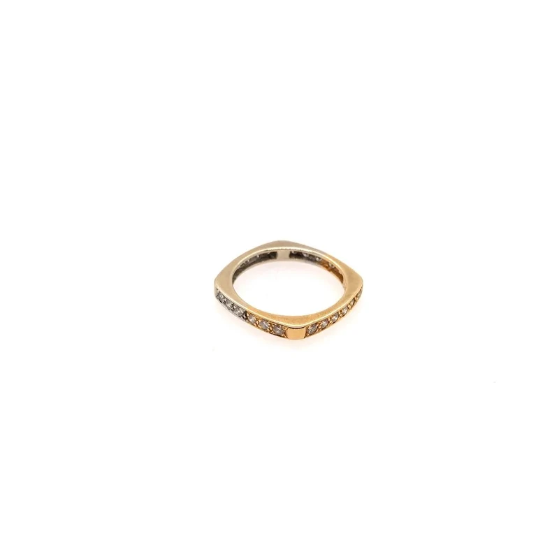 Quadratischer Ring Bicolor Gold 750 mit Brillanten