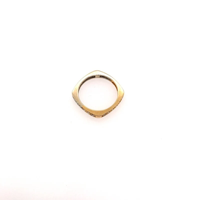 Quadratischer Ring Bicolor Gold 750 mit Brillanten