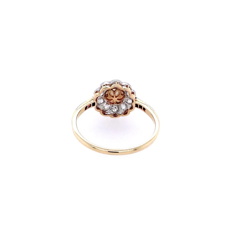 Ring Bicolor Gold 585 mit Perle & Diamanten