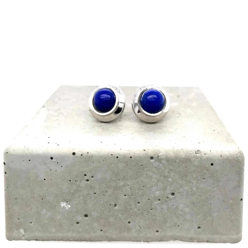 Ohrstecker Weissgold 750 mit Lapislazuli