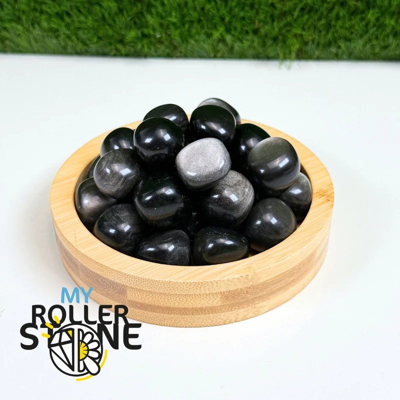 Getrommelte Silber-Obsidiansteine