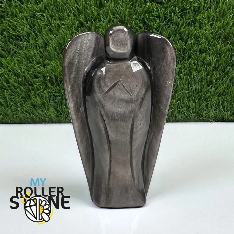 Engel aus silbernem Obsidian