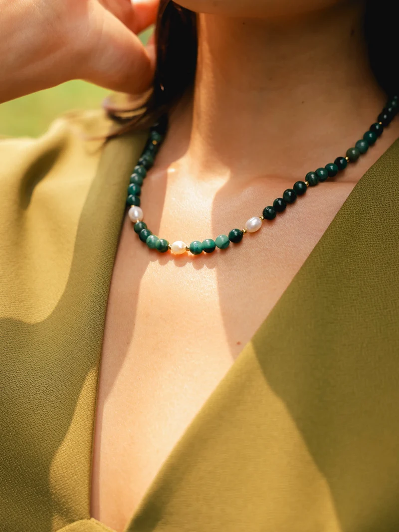 Dawn Pearl Green Kette