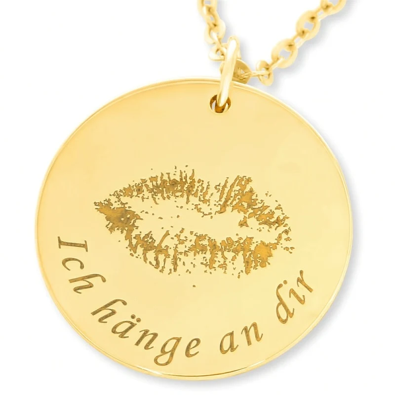 SCHMUCK MIT GRAVUR, DAMENKETTE VERGOLDET, EIGENE ZEICHNUNG